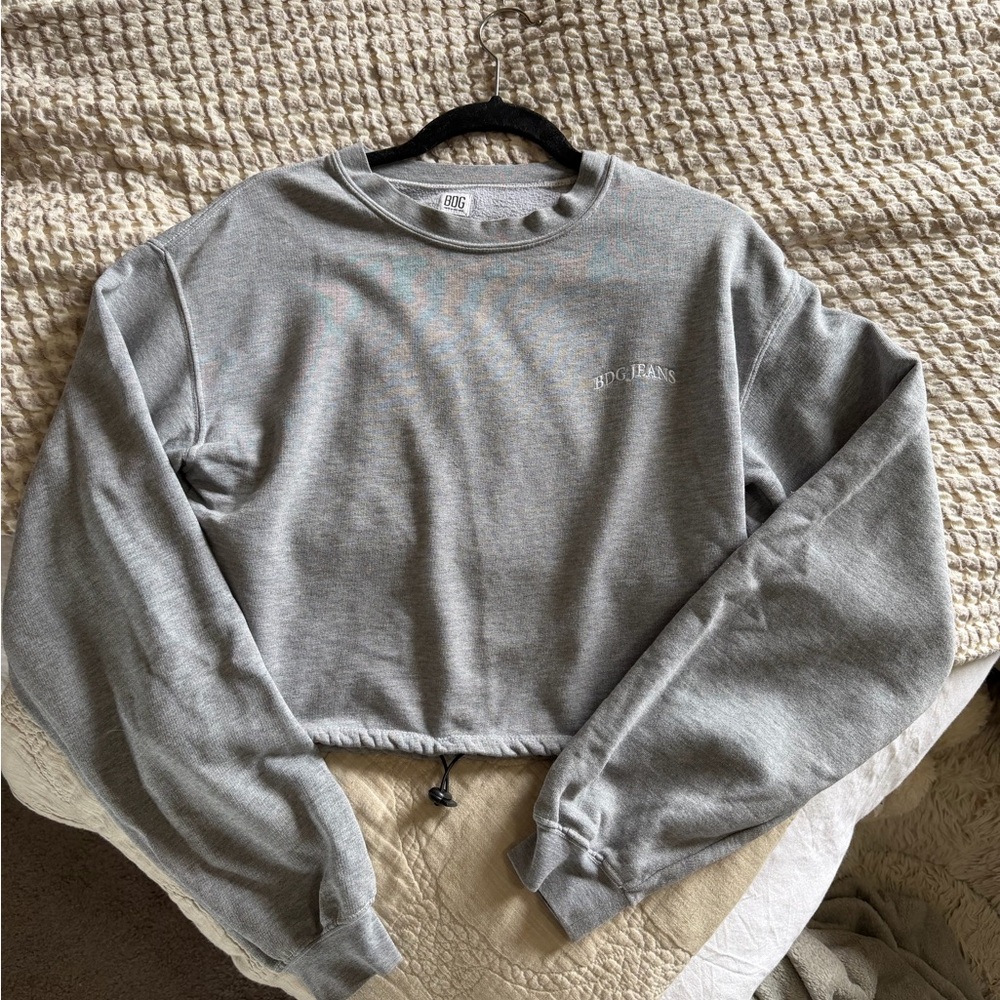 BDG Heather Gray Cropped Hoodie